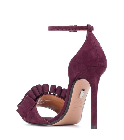 Shop 003642 Alexandra 105 Suede Sandals In Purple