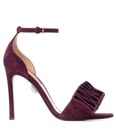 Shop 003642 Alexandra 105 Suede Sandals In Purple