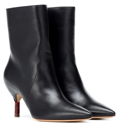 Shop Gabriela Hearst Mariana Leather Ankle Boots In Black