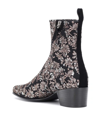Shop Pierre Hardy Reno Floral Brocade Ankle Boots In Black