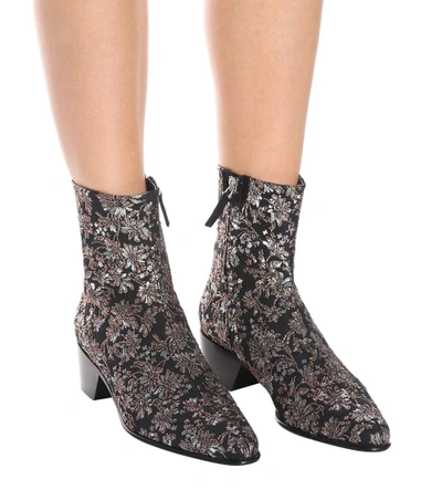 Shop Pierre Hardy Reno Floral Brocade Ankle Boots In Black