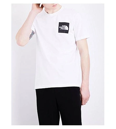 Shop The North Face Logo-print Cotton-jersey T-shirt In Wht/blk