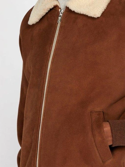 Shearling Bomber Jacket Brown