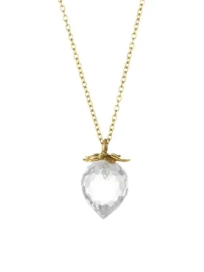 Shop Annette Ferdinandsen 14k Yellow Gold & Crystal Strawberry Pendant Necklace