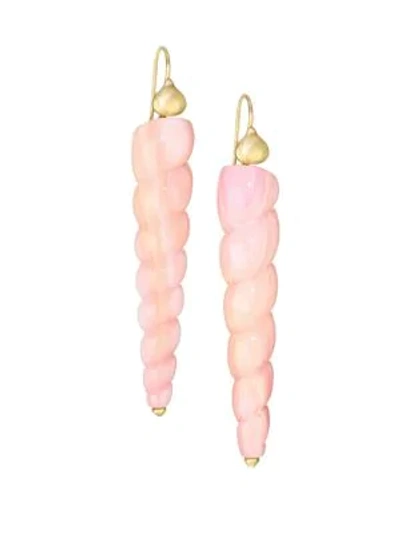Shop Annette Ferdinandsen Women's Pink Conch Crystal & 18k Yellow Gold Shell Drop Earrings