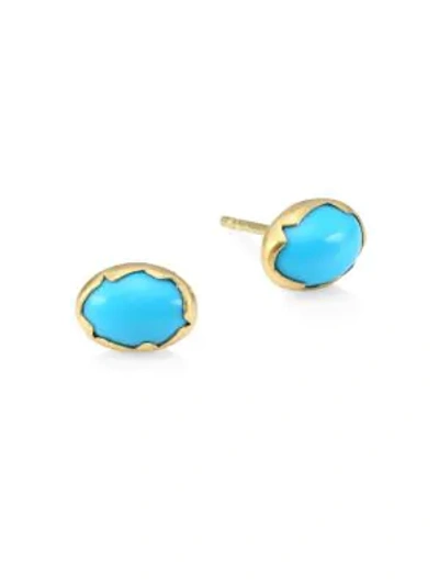 Shop Annette Ferdinandsen Sleeping Beauty Turquoise & 18k Yellow Gold Stud Earrings