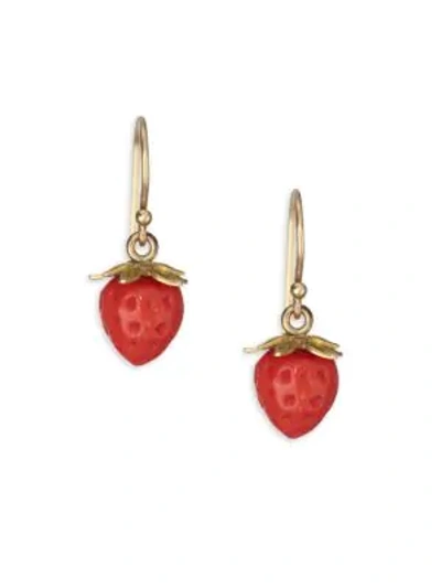 Shop Annette Ferdinandsen Women's Red Coral & 18k Yellow Gold Strawberry Post Earrings