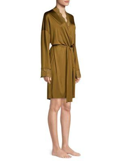 Shop Hanro Laila Robe In Country Green