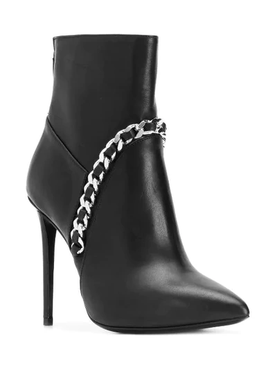 Shop Marc Ellis Chain Trim Heeled Boots In Black