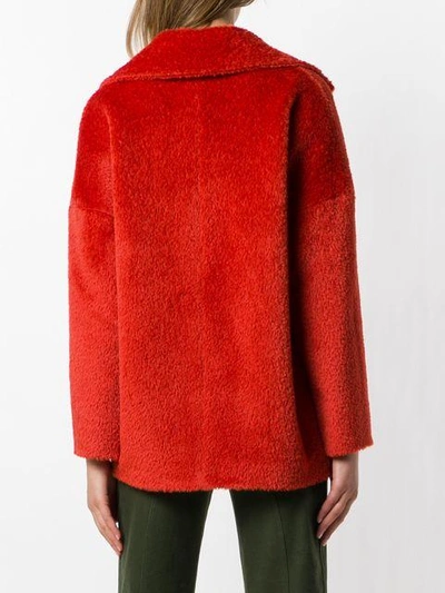 Shop Antonelli Oversized Fur Jacket - Red