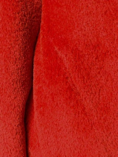 Shop Antonelli Oversized Fur Jacket - Red