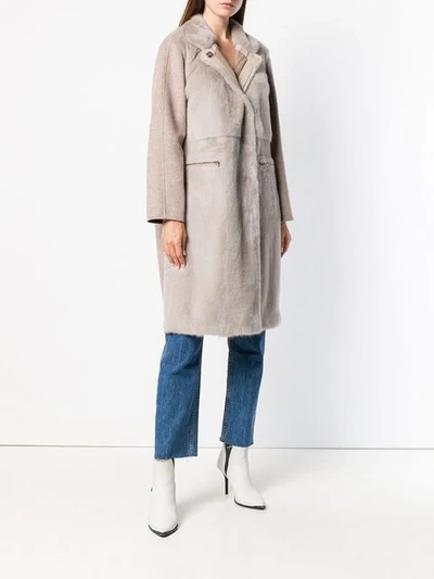 Shop Liska Cashmere Blend Coat In Neutrals