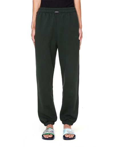 Shop Vetements Inside-out Green Cotton-blend Track Pants In White