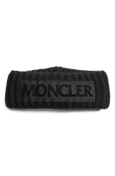 Shop Moncler Rib Knit Headband In Black
