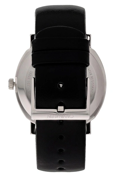 Shop Calvin Klein Posh Leather Band Watch, 40mm In Black/ Silver