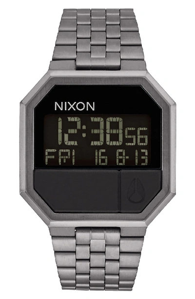 Shop Nixon Rerun Digital Bracelet Watch, 39mm In Gunmetal
