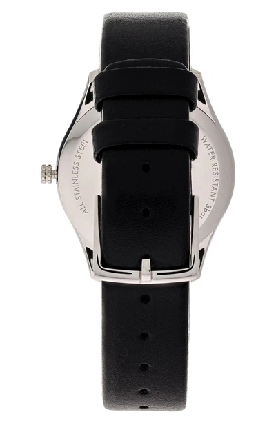 Shop Calvin Klein Classic Leather Strap Watch, 32mm In Black/ Silver/ Black