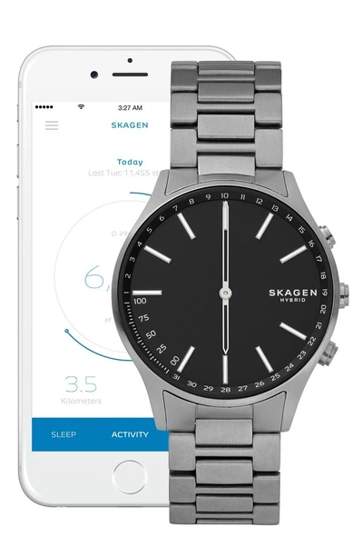 Shop Skagen Holst Hybrid Smartwatch In Grey