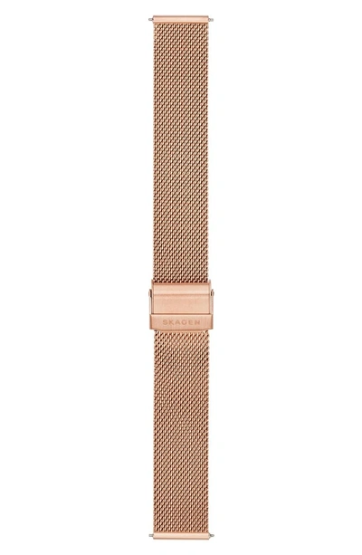 Shop Skagen Mesh Watch Strap, 18mm In Rose Gold