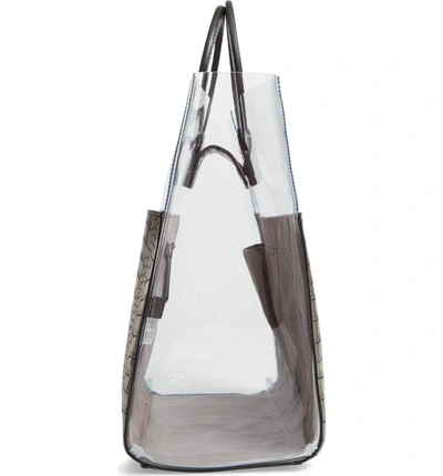Shop Vince Camuto Clea Faux Leather Tote - Metallic In Anthracite