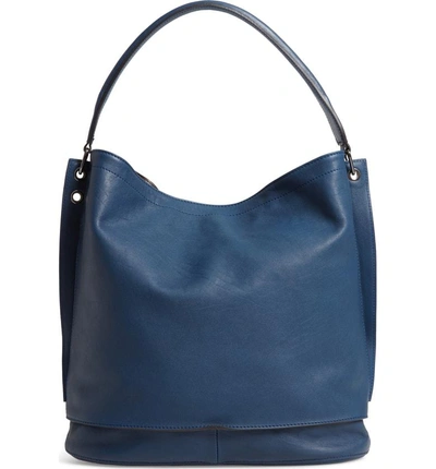 Shop Longchamp '3d' Leather Hobo - Blue In Pilot Blue