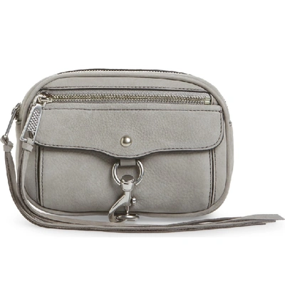 Shop Rebecca Minkoff Blythe Leather Belt Bag In Grey