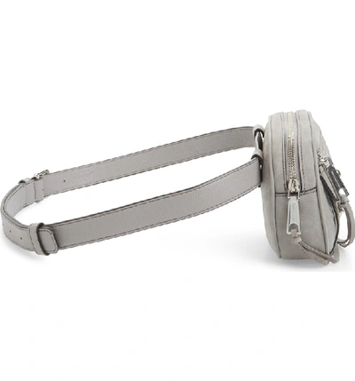 Shop Rebecca Minkoff Blythe Leather Belt Bag In Grey