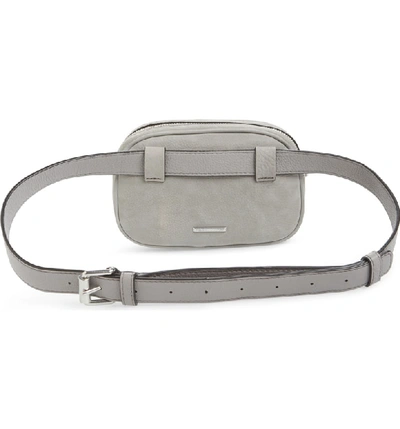 Shop Rebecca Minkoff Blythe Leather Belt Bag In Grey