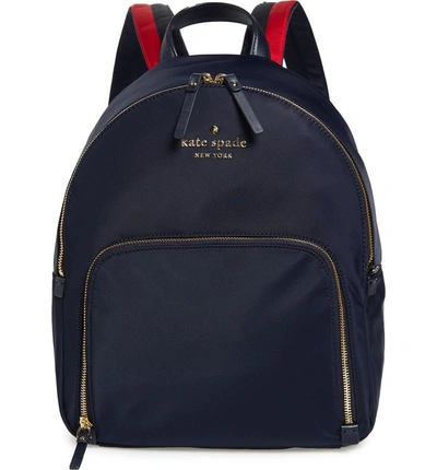 Shop Kate Spade Watson Lane - Hartley Varsity Stripe Nylon Backpack - Blue In Rich Navy