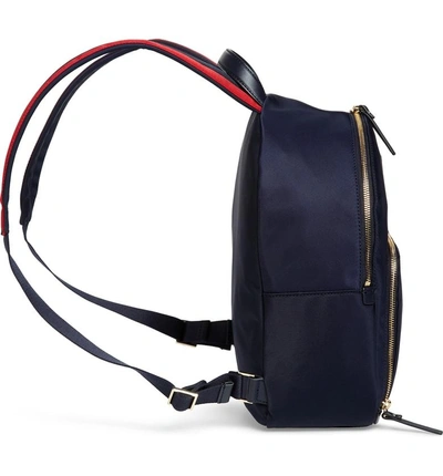 Shop Kate Spade Watson Lane - Hartley Varsity Stripe Nylon Backpack - Blue In Rich Navy