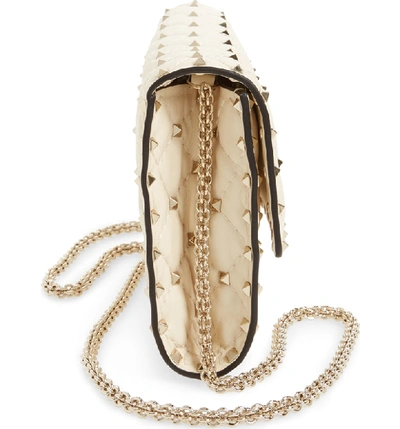 Shop Valentino Rockstud Matelasse Quilted Leather Shoulder Bag - Ivory