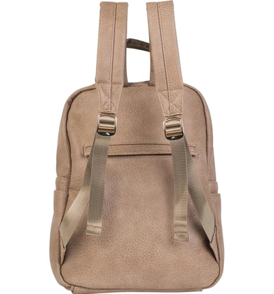 Shop Urban Originals Bold Move Vegan Leather Laptop Backpack - Brown In Taupe