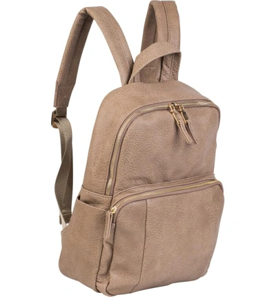 Shop Urban Originals Bold Move Vegan Leather Laptop Backpack - Brown In Taupe