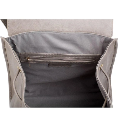 Shop Urban Originals Foxy Vegan Leather Flap Backpack - Beige In Taupe