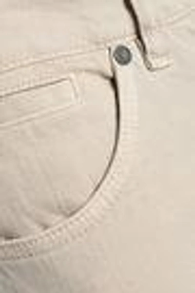 Shop Brunello Cucinelli Woman Mid-rise Skinny Jeans Beige