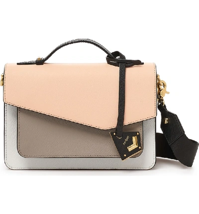 Shop Botkier Cobble Hill Leather Crossbody Bag - Orange In Peach Colorblock