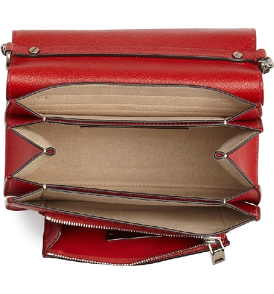 Shop Givenchy Small Gv3 Leather Crossbody Bag In Bright Red