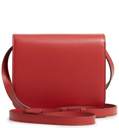 Shop Victoria Beckham Eva Calfskin Leather Crossbody Bag - Red In Brick