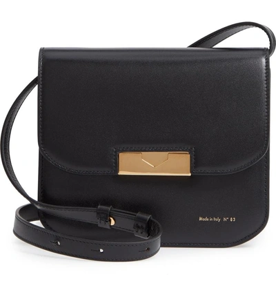 Shop Victoria Beckham Eva Calfskin Leather Crossbody Bag - Black