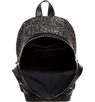 Shop Saint Laurent Mini City Glitter Backpack - Black In Nero/ Gun Metal