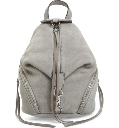 Shop Rebecca Minkoff Mini Julian Nubuck Leather Convertible Backpack - Grey