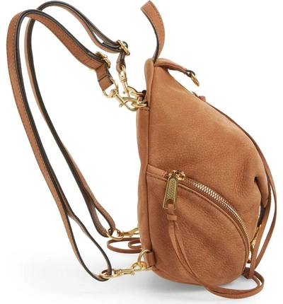 Shop Rebecca Minkoff Mini Julian Nubuck Leather Convertible Backpack - Brown In Almond