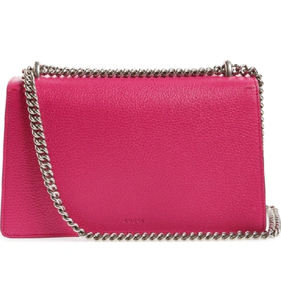 Shop Gucci Small Dionysus Leather Shoulder Bag - Pink In Box Pink/ Black Diamond