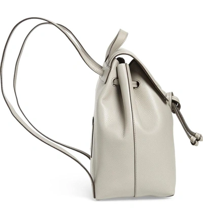 Shop Michael Michael Kors Medium Leather Backpack - Grey In Pearl Grey