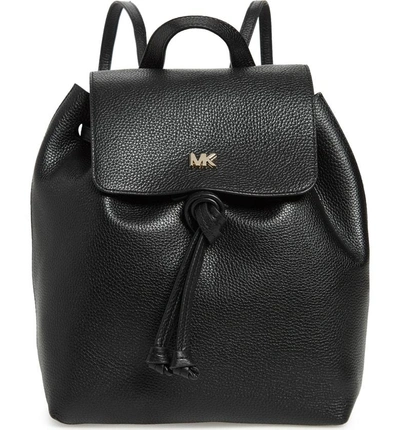 Shop Michael Michael Kors Medium Leather Backpack - Black