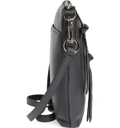 Shop Marc Jacobs Recruit North/south Leather Crossbody Bag - Grey In Shadow