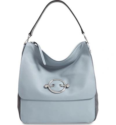 Shop Jw Anderson Disc Leather Hobo Bag - Blue In Ice Blue