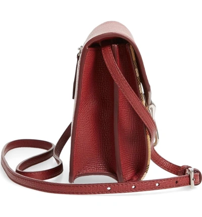 Shop Burberry Baby Macken Vintage Check Crossbody Bag - Burgundy In Crimson