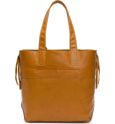 Shop Frye Carson Whipstitch Calfskin Leather Tote - Brown In Caramel