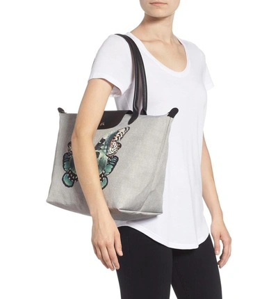 Longchamp Le Pliage Butterfly Print Large Tote Beige ModeSens